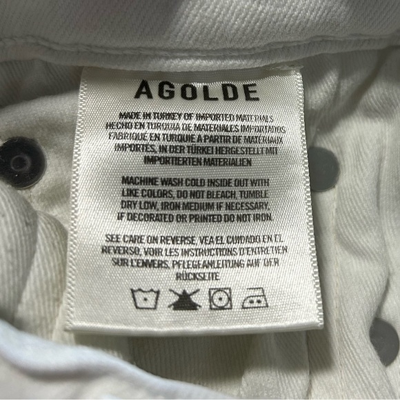 AGOLDE The Mid Rise Toni Straight Leg Jean White (Glowed) Size 26 - Picture 7 of 11